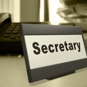 Wooden Sign - Secretary