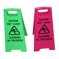 Wet Floor - Cleaning in Progress - Floor Caution Stand Sign