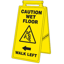 Wet Floor - Walk Left - Floor Caution Stand Sign