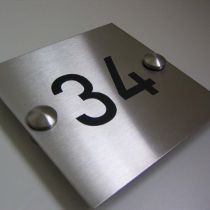Safety Sign – Dubai – Brushed stainless Steel Number Sign