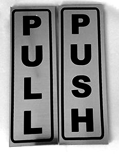 Safety Sign – Dubai – Signage Shop High quality PUSH PULL Sign on SS plate