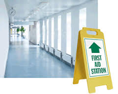 First Aid Station - Floor Caution Stand Sign