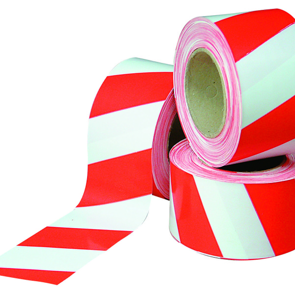 Safety Sign - Red & White Barrier Tape