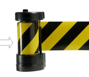 Safety Sign - Reelex barrier sheet reel 5m long stroke made in japan for security airport fence