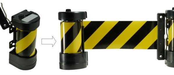 Safety Sign - Reelex barrier sheet reel 5m long stroke made in japan for security airport fence
