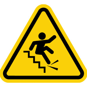 Safety Sign - Warning Fall stairs accident