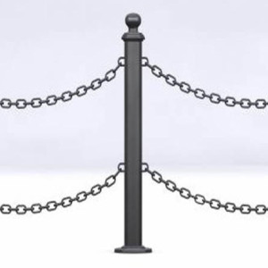 Traffic Safety - Metal Pole with chain Barrier