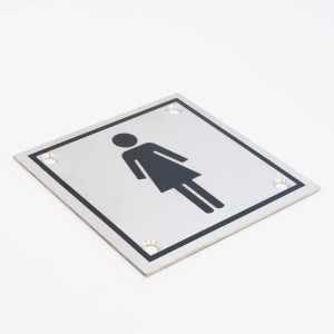 Safety Sign – Dubai – Stainless steel sign ladies square 100 x 100mm